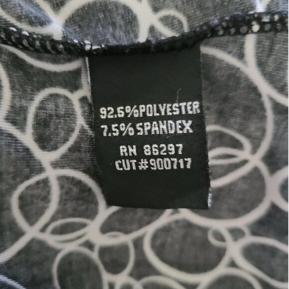 BCBGmaxazria Tunic Dress Top Black white circles Tie Ruched Waist Small - Picture 10 of 10